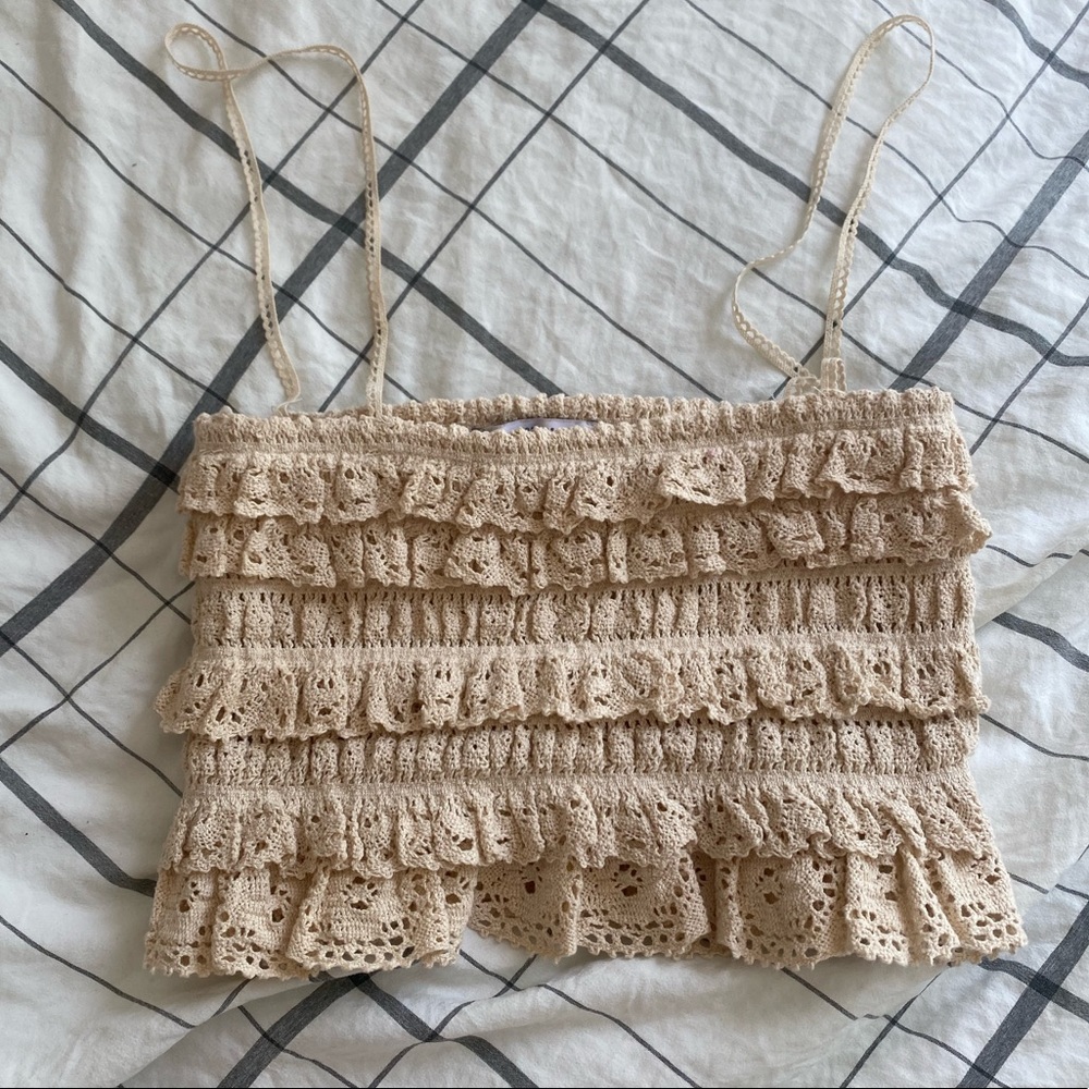 Zara - Cream Lace Tank